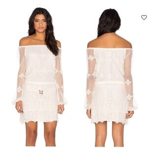 Chaser Vintage Lace Off Shoulder Long Sleeve Mini Dress Small D20